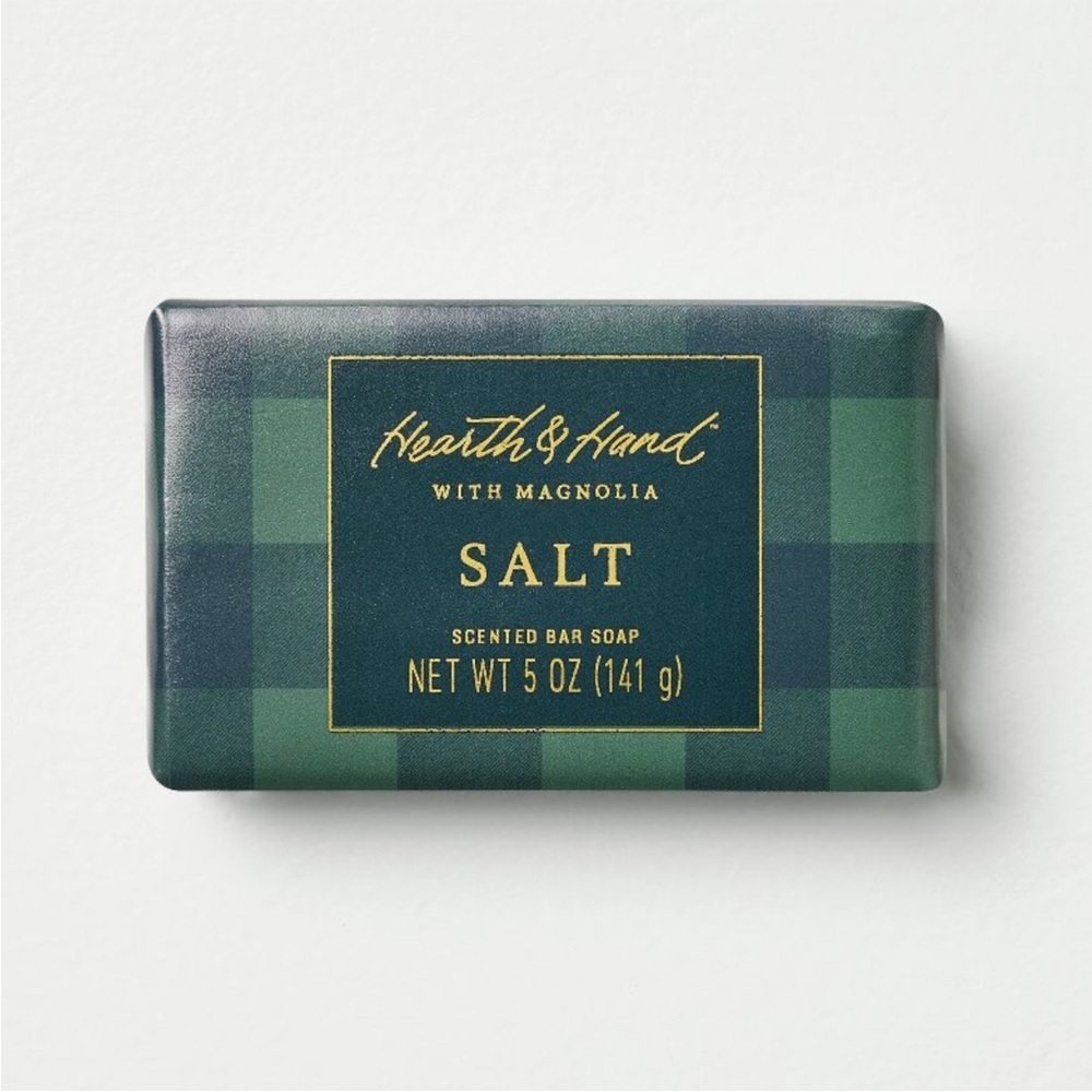 Salt Scented Bar Soap Green Gingham 5oz - Hearth & Hand™ with Magnolia